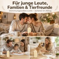 Deluxe Homeart LED Kerze mit Timerfunktion Creme