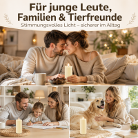 Deluxe Homeart LED Kerze mit Timerfunktion Creme