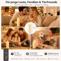 Deluxe Homeart LED Kerze mit Timerfunktion Creme