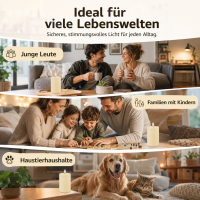 Deluxe Homeart LED Kerze mit Timerfunktion Creme