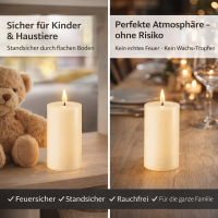 Deluxe Homeart LED Kerze mit Timerfunktion Creme