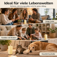 Deluxe Homeart LED Kerze mit Timerfunktion Creme