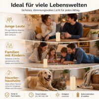 Deluxe Homeart LED Kerze mit Timerfunktion Creme