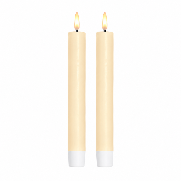 Deluxe Homeart LED Stabkerze mit Timerfunktion Creme