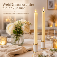 Deluxe Homeart LED Stabkerze mit Timerfunktion Creme