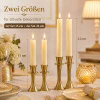 Deluxe Homeart LED Stabkerze mit Timerfunktion Creme
