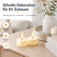 Deluxe Homeart Teelicht 2er Set mit Timerfunktion Creme