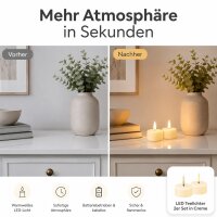 Deluxe Homeart Teelicht 2er Set mit Timerfunktion Creme