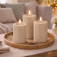 LED Kerze mit Timerfunktion Sand