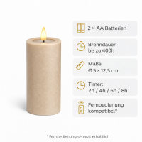 Deluxe Homeart LED Kerze mit Timerfunktion Sand