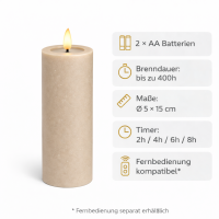 Deluxe Homeart LED Kerze mit Timerfunktion Sand