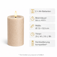 Deluxe Homeart LED Kerze mit Timerfunktion Sand