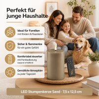 Deluxe Homeart LED Kerze mit Timerfunktion Sand