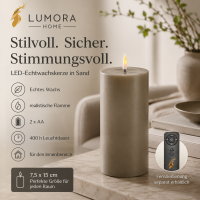 Deluxe Homeart LED Kerze mit Timerfunktion Sand