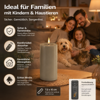 Deluxe Homeart LED Kerze mit Timerfunktion Sand