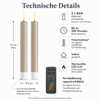 Deluxe Homeart LED Stabkerze mit Timerfunktion Sand