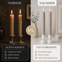 Deluxe Homeart LED Stabkerze mit Timerfunktion Sand