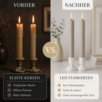 Deluxe Homeart LED Stabkerze mit Timerfunktion Sand