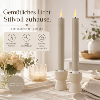 Deluxe Homeart LED Stabkerze mit Timerfunktion Sand