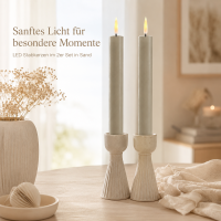 Deluxe Homeart LED Stabkerze mit Timerfunktion Sand