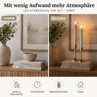 Deluxe Homeart LED Stabkerze mit Timerfunktion Sand