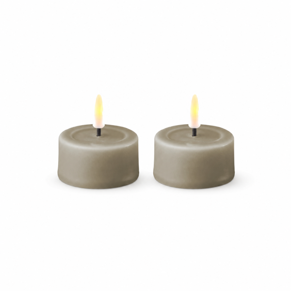 Deluxe Homeart Teelicht 2er Set mit Timerfunktion Sand