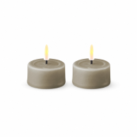 Deluxe Homeart Teelicht 2er Set mit Timerfunktion Sand