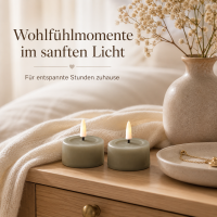 Deluxe Homeart Teelicht 2er Set mit Timerfunktion Sand