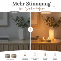 Deluxe Homeart Teelicht 2er Set mit Timerfunktion Sand