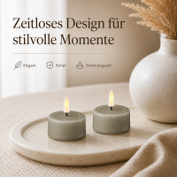 Deluxe Homeart Teelicht 2er Set mit Timerfunktion Sand
