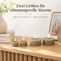 Deluxe Homeart Teelicht 2er Set mit Timerfunktion Sand