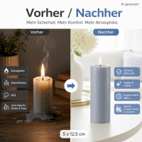 Deluxe Homeart LED Kerze mit Timerfunktion Dust Blue