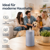 Deluxe Homeart LED Kerze mit Timerfunktion Dust Blue