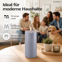 Deluxe Homeart LED Kerze mit Timerfunktion Dust Blue