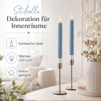 Deluxe Homeart LED Stabkerze mit Timerfunktion Dust Blue