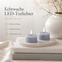 Deluxe Homeart Teelicht 2er Set mit Timerfunktion Dust Blue