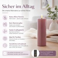 Deluxe Homeart LED Kerze mit Timerfunktion Light Purple