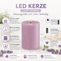Deluxe Homeart LED Kerze mit Timerfunktion Light Purple