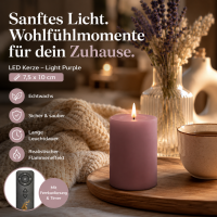 Deluxe Homeart LED Kerze mit Timerfunktion Light Purple