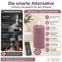 Deluxe Homeart LED Kerze mit Timerfunktion Light Purple