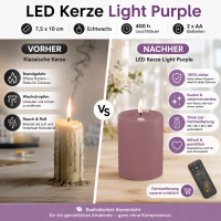 Deluxe Homeart LED Kerze mit Timerfunktion Light Purple