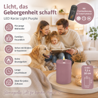 Deluxe Homeart LED Kerze mit Timerfunktion Light Purple