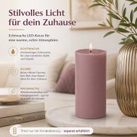 Deluxe Homeart LED Kerze mit Timerfunktion Light Purple