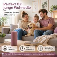 Deluxe Homeart LED Kerze mit Timerfunktion Light Purple