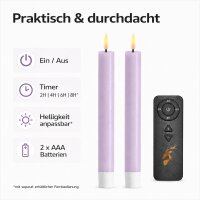 Deluxe Homeart LED Stabkerze mit Timerfunktion Light Purple