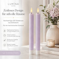 Deluxe Homeart LED Stabkerze mit Timerfunktion Light Purple