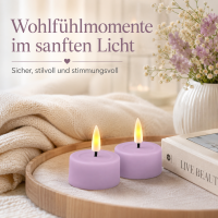 Deluxe Homeart Teelicht 2er Set mit Timerfunktion Light Purple