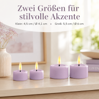 Deluxe Homeart Teelicht 2er Set mit Timerfunktion Light Purple