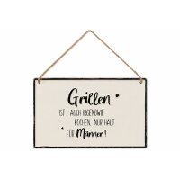 Metallschild Grillparty 0,2cm 21cm Weiß Creme Blechschild zum Aufhängen