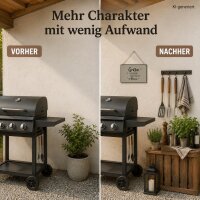 Metallschild Grillparty 0,2cm 21cm Weiß Creme Blechschild zum Aufhängen